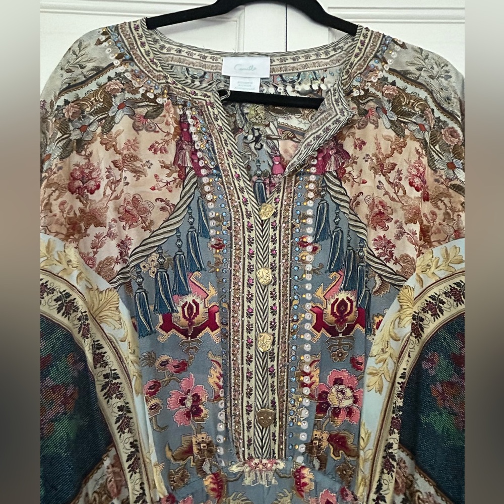 Camilla floral silk dress size XXL